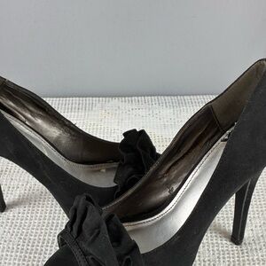 Fergalicious Elegant Black Ruffle Heels